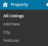 Add new Property Listing menu